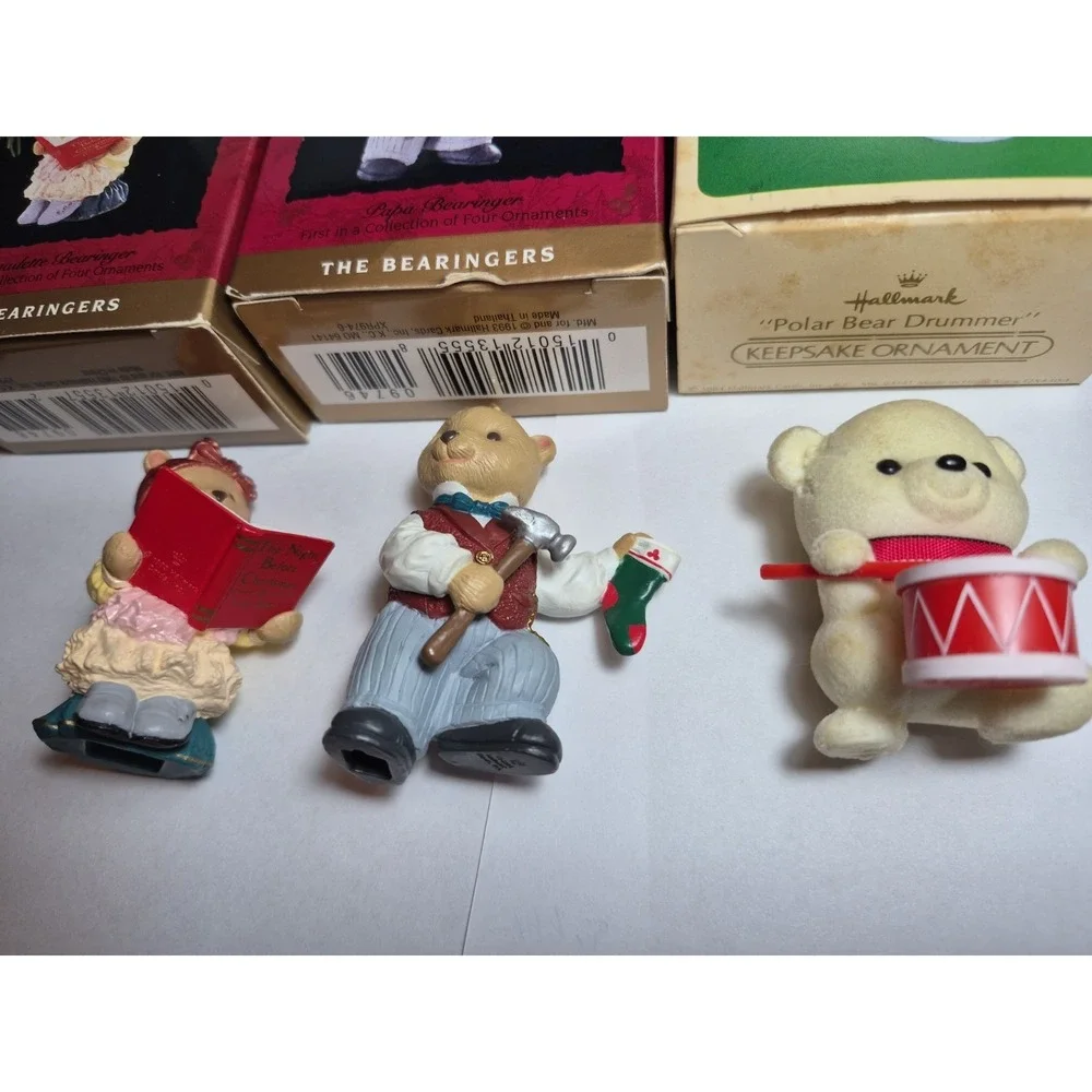 Hallmark Christmas Ornaments Lot Of 3 -the Bearingers And Polar Bear Drummer